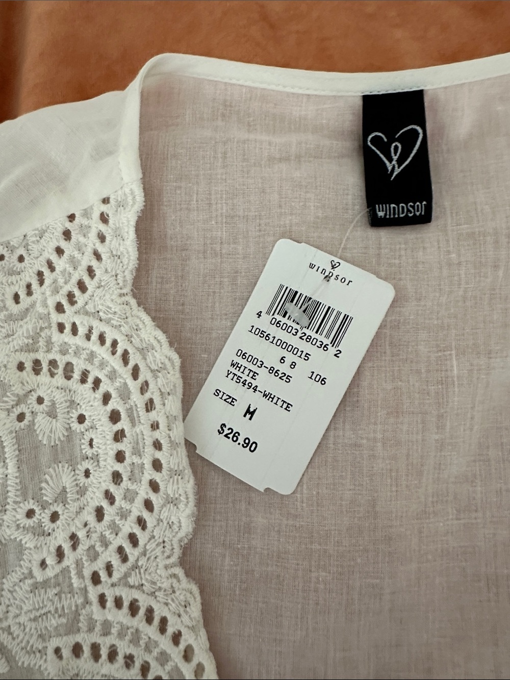 Windsor White Eyelet Tie-Front Cropped Top - Picture 2 of 4